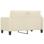 vidaXL Canapea cu 2 locuri, crem, 140 cm, piele ecologică vidaXL Canapea cu 2 locuri, crem, 140 cm, piele ecologică