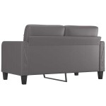 vidaXL Canapea cu 2 locuri, gri, 140 cm, piele ecologică