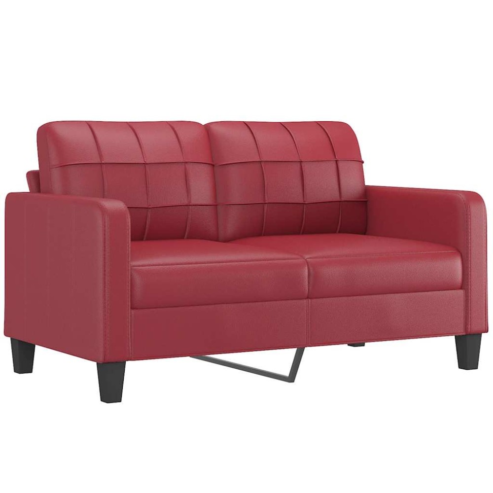 vidaXL Canapea cu 2 locuri, roșu vin, 140 cm, piele ecologică