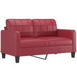 vidaXL Canapea cu 2 locuri, roșu vin, 140 cm, piele ecologică