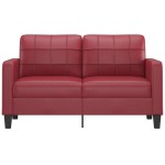 vidaXL Canapea cu 2 locuri, roșu vin, 140 cm, piele ecologică