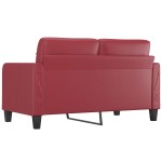 vidaXL Canapea cu 2 locuri, roșu vin, 140 cm, piele ecologică