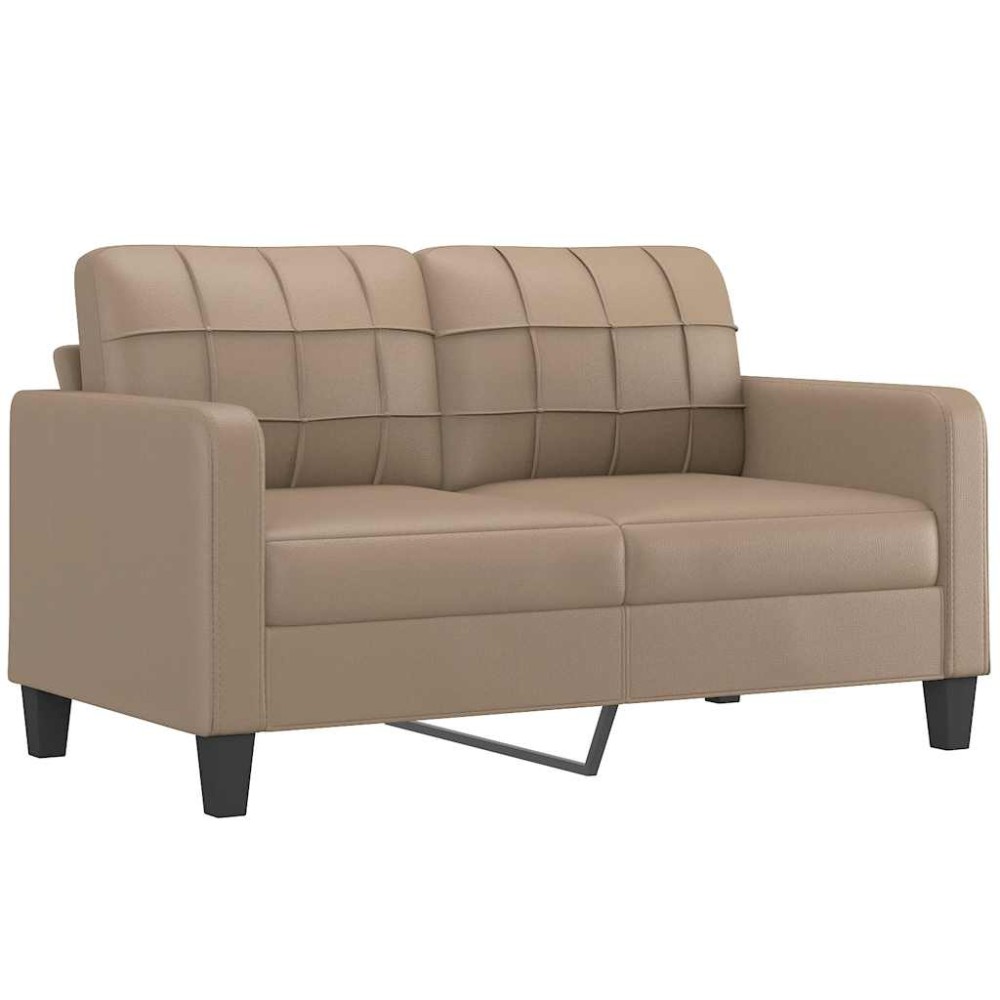 vidaXL Canapea cu 2 locuri, cappuccino, 140 cm, piele ecologică