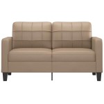vidaXL Canapea cu 2 locuri, cappuccino, 140 cm, piele ecologică