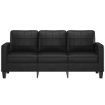 vidaXL Canapea cu 3 locuri, negru, 180 cm, piele ecologică vidaXL Canapea cu 3 locuri, negru, 180 cm, piele ecologică