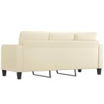 vidaXL Canapea cu 3 locuri, crem, 180 cm, piele ecologică vidaXL Canapea cu 3 locuri, crem, 180 cm, piele ecologică