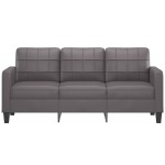 vidaXL Canapea cu 3 locuri, gri, 180 cm, piele ecologică vidaXL Canapea cu 3 locuri, gri, 180 cm, piele ecologică