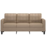 vidaXL Canapea cu 3 locuri, cappuccino, 180 cm, piele ecologică vidaXL Canapea cu 3 locuri, cappuccino, 180 cm, piele ecologică