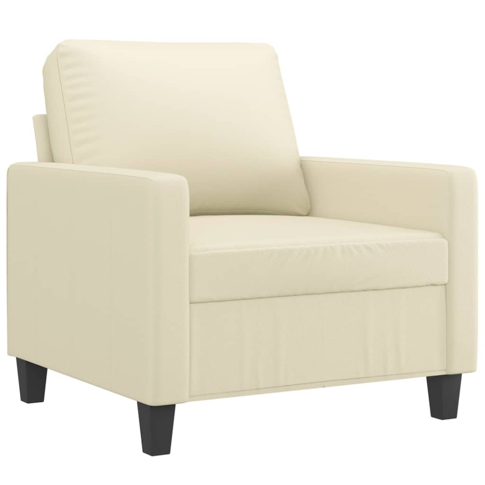 vidaXL Canapea de o persoană, crem, 60 cm, piele ecologică