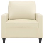 vidaXL Canapea de o persoană, crem, 60 cm, piele ecologică vidaXL Canapea de o persoană, crem, 60 cm, piele ecologică