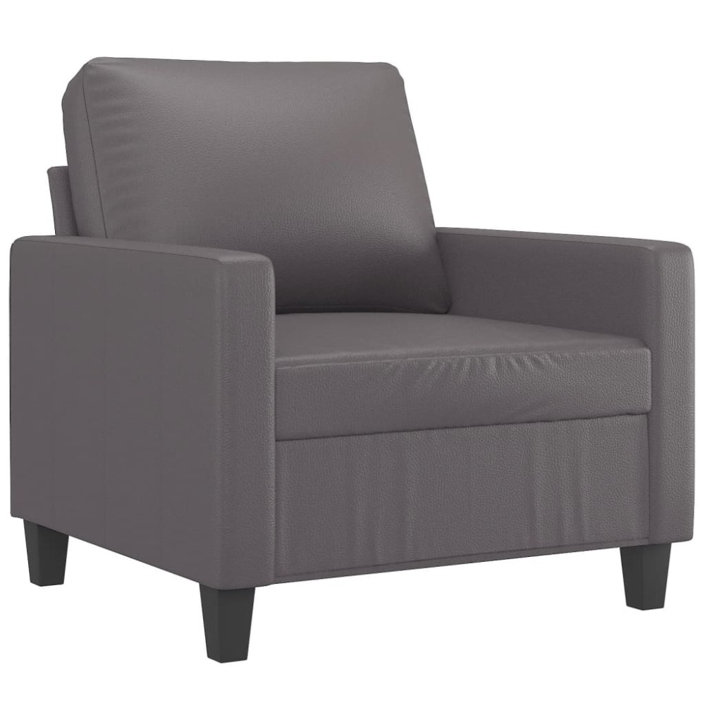 vidaXL Canapea de o persoană, gri, 60 cm, piele ecologică