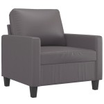 vidaXL Canapea de o persoană, gri, 60 cm, piele ecologică vidaXL Canapea de o persoană, gri, 60 cm, piele ecologică