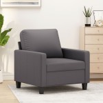 vidaXL Canapea de o persoană, gri, 60 cm, piele ecologică vidaXL Canapea de o persoană, gri, 60 cm, piele ecologică