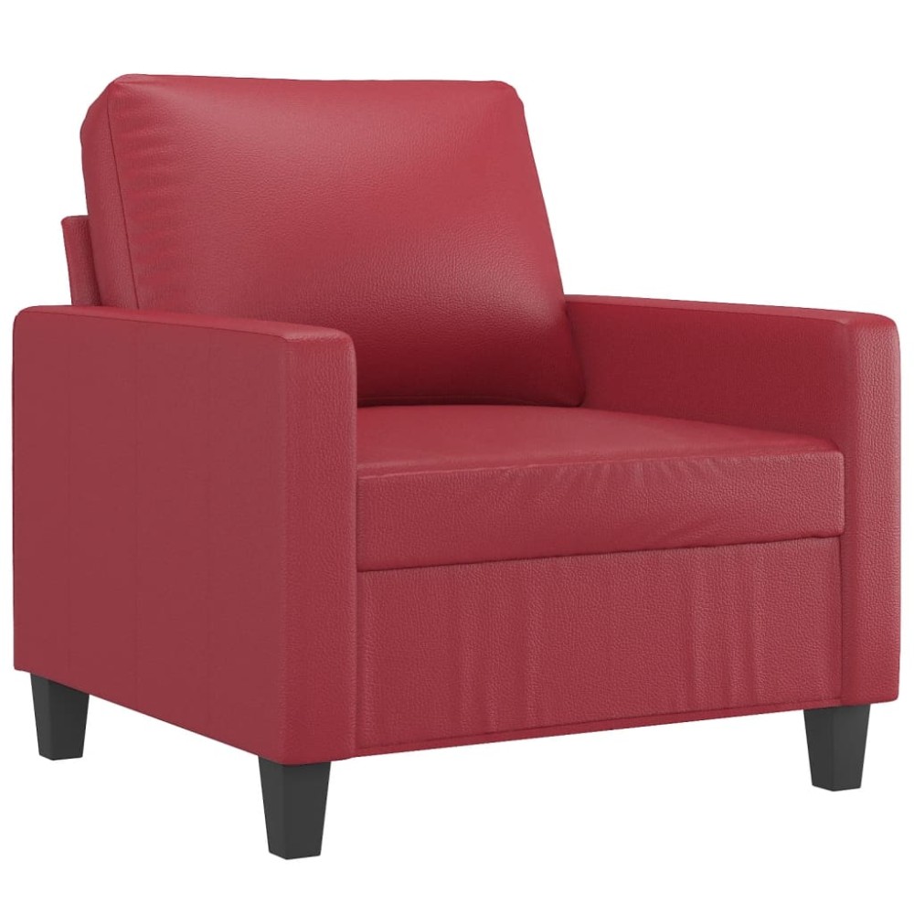 vidaXL Canapea de o persoană, roșu vin, 60 cm, piele ecologică
