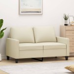 vidaXL Canapea cu 2 locuri, crem, 120 cm, piele ecologică vidaXL Canapea cu 2 locuri, crem, 120 cm, piele ecologică