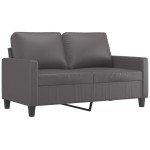 vidaXL Canapea cu 2 locuri, gri, 120 cm, piele ecologică