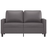 vidaXL Canapea cu 2 locuri, gri, 120 cm, piele ecologică