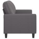 vidaXL Canapea cu 2 locuri, gri, 120 cm, piele ecologică