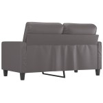 vidaXL Canapea cu 2 locuri, gri, 120 cm, piele ecologică