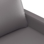 vidaXL Canapea cu 2 locuri, gri, 120 cm, piele ecologică