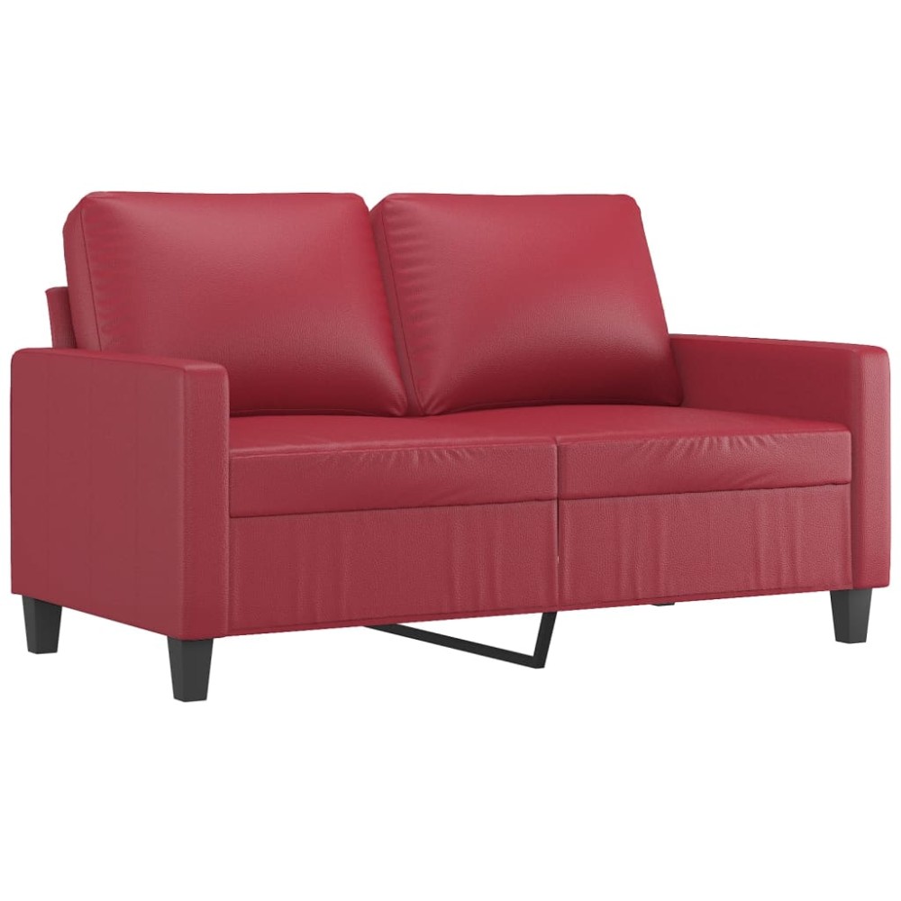 vidaXL Canapea cu 2 locuri, roșu vin, 120 cm, material textil