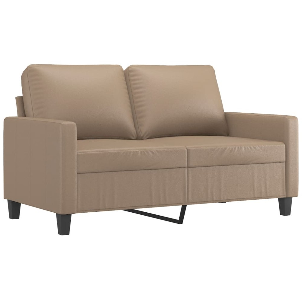 vidaXL Canapea cu 2 locuri, cappuccino, 120 cm, piele ecologică
