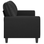 vidaXL Canapea cu 2 locuri, negru, 140 cm, piele ecologică