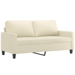 vidaXL Canapea cu 2 locuri, crem, 140 cm, piele ecologică vidaXL Canapea cu 2 locuri, crem, 140 cm, piele ecologică