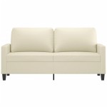 vidaXL Canapea cu 2 locuri, crem, 140 cm, piele ecologică vidaXL Canapea cu 2 locuri, crem, 140 cm, piele ecologică