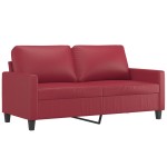 vidaXL Canapea cu 2 locuri, roșu vin, 140 cm, piele ecologică