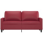 vidaXL Canapea cu 2 locuri, roșu vin, 140 cm, piele ecologică