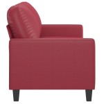 vidaXL Canapea cu 2 locuri, roșu vin, 140 cm, piele ecologică