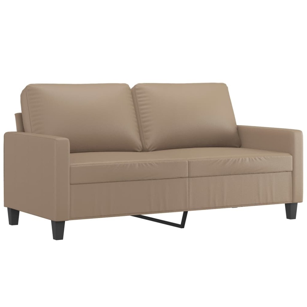 vidaXL Canapea cu 2 locuri, cappuccino, 140 cm, piele ecologică