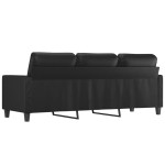 vidaXL Canapea cu 3 locuri, negru, 180 cm, piele ecologică vidaXL Canapea cu 3 locuri, negru, 180 cm, piele ecologică