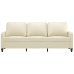 vidaXL Canapea cu 3 locuri, crem, 180 cm, piele ecologică vidaXL Canapea cu 3 locuri, crem, 180 cm, piele ecologică