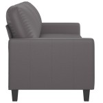 vidaXL Canapea cu 3 locuri, gri, 180 cm, piele ecologică