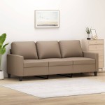 vidaXL Canapea cu 3 locuri, cappuccino, 180 cm, piele ecologică vidaXL Canapea cu 3 locuri, cappuccino, 180 cm, piele ecologică