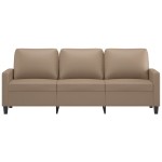 vidaXL Canapea cu 3 locuri, cappuccino, 180 cm, piele ecologică vidaXL Canapea cu 3 locuri, cappuccino, 180 cm, piele ecologică