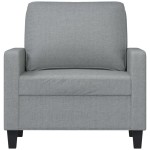 vidaXL Fotoliu canapea, gri deschis, 60 cm, material textil