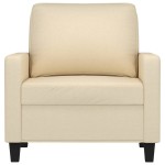 vidaXL Fotoliu canapea, crem, 60 cm, material textil