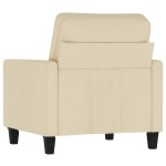 vidaXL Fotoliu canapea, crem, 60 cm, material textil