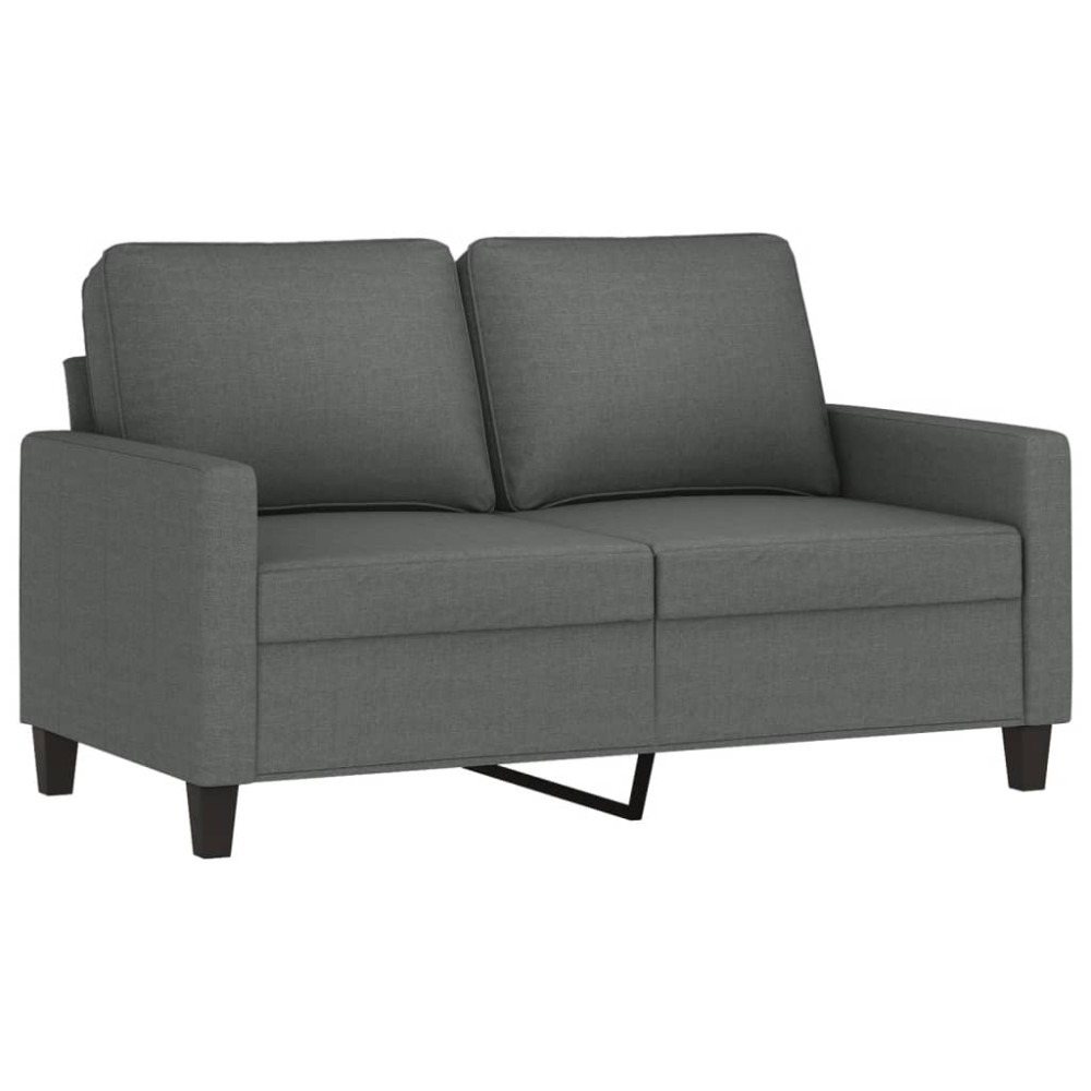 vidaXL Canapea cu 2 locuri, gri închis, 120 cm, material textil