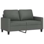 vidaXL Canapea cu 2 locuri, gri închis, 120 cm, material textil