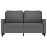 vidaXL Canapea cu 2 locuri, gri închis, 120 cm, material textil