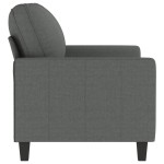 vidaXL Canapea cu 2 locuri, gri închis, 120 cm, material textil
