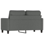 vidaXL Canapea cu 2 locuri, gri închis, 120 cm, material textil