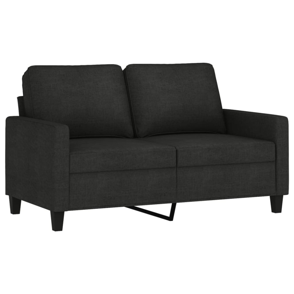 vidaXL Canapea cu 2 locuri, negru, 120 cm, material textil