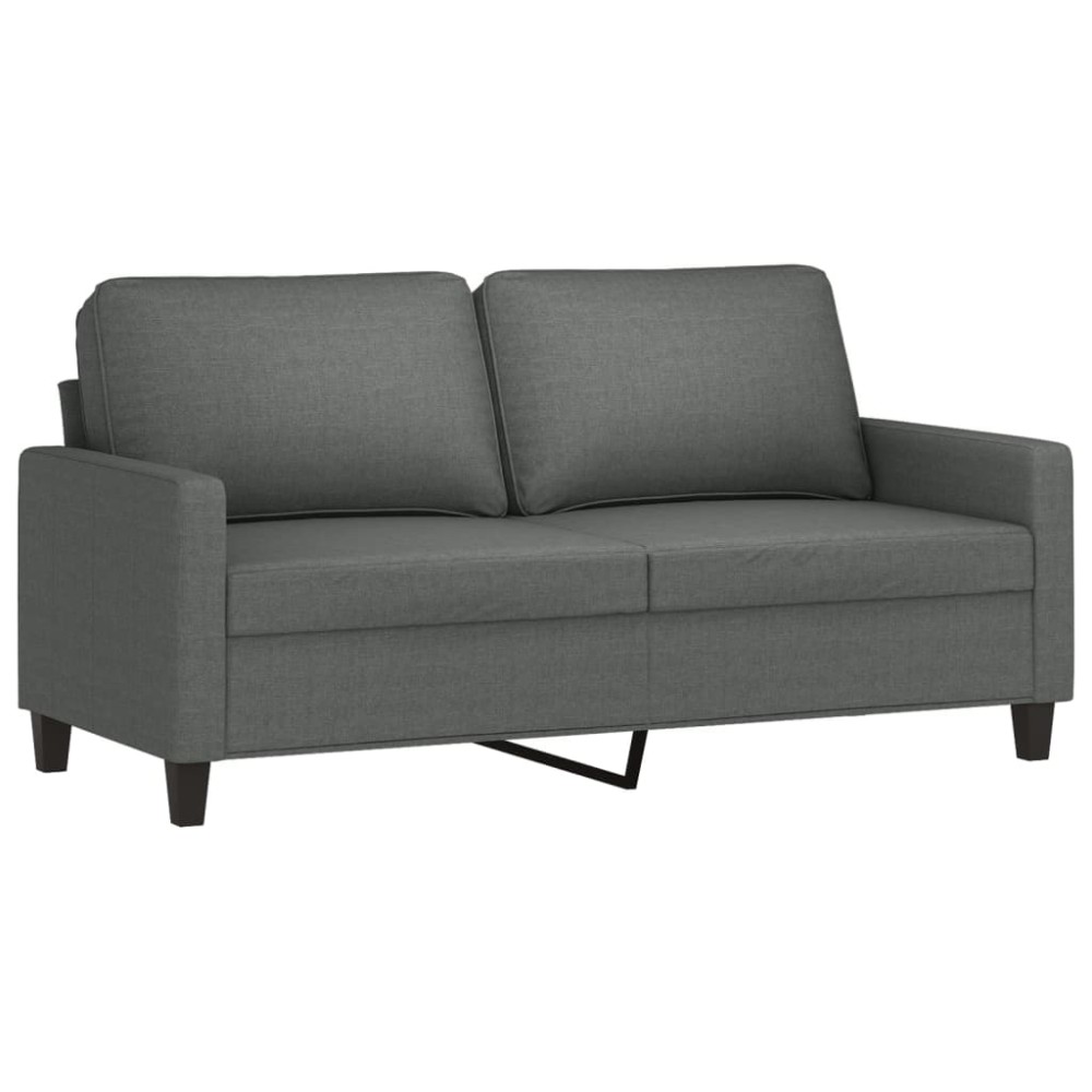 vidaXL Canapea cu 2 locuri, gri închis, 140 cm, material textil