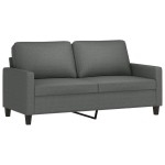 vidaXL Canapea cu 2 locuri, gri închis, 140 cm, material textil vidaXL Canapea cu 2 locuri, gri închis, 140 cm, material textil