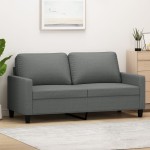 vidaXL Canapea cu 2 locuri, gri închis, 140 cm, material textil vidaXL Canapea cu 2 locuri, gri închis, 140 cm, material textil